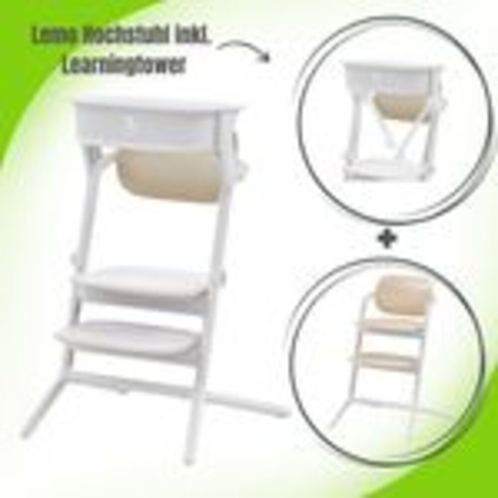 Cybex Lemo Hochstuhl inkl. Learning Tower / Lernturm-Aufsatz Sand White Bild 1