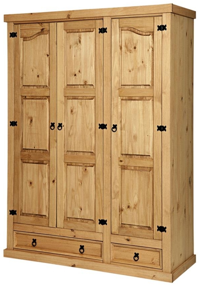 Kleiderschrank 151 x 205 x 56 cm Kiefer Natur Bild 1