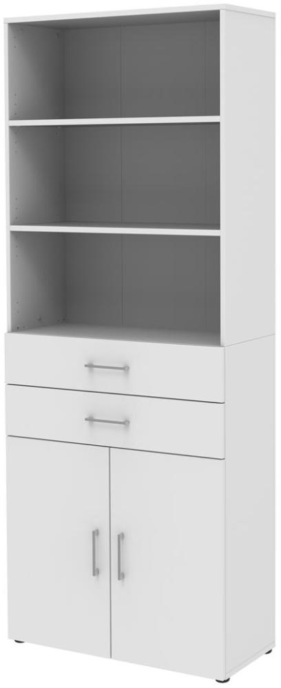 Aktenschrank in Weiß - 80x212,5x34,4cm (BxHxT) Bild 1