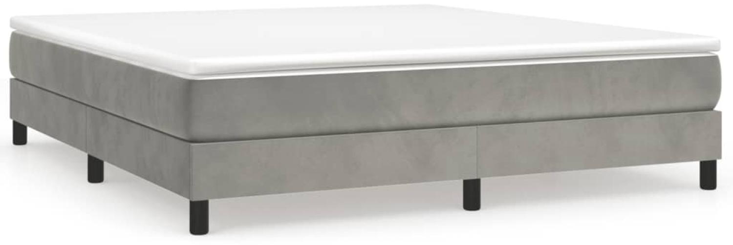 Boxspringbett Hellgrau 160x200 cm Samt [3120778] Bild 1