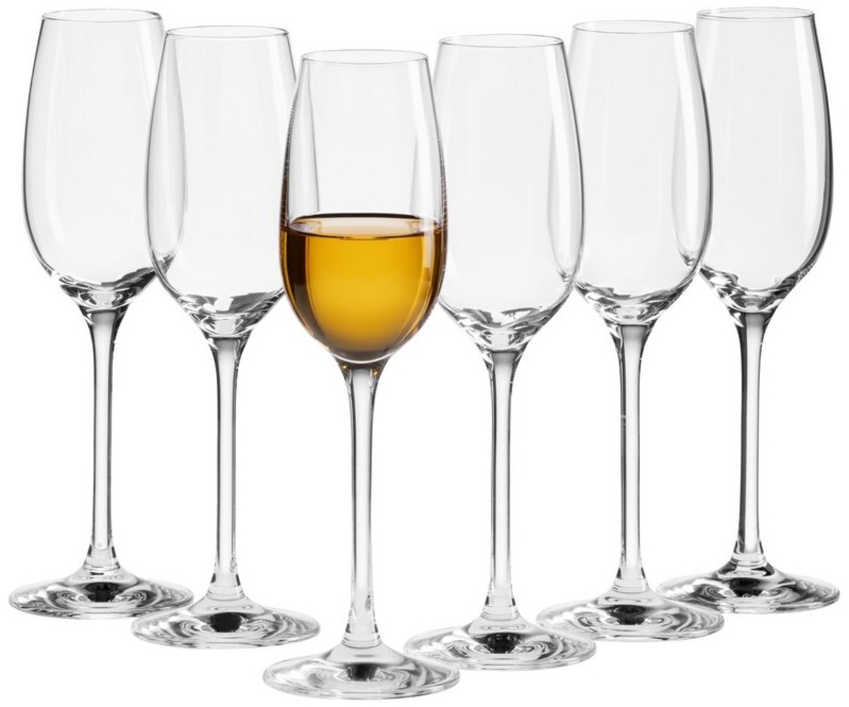 Digestif-Glser aus hochwertigem Kristall 13 cl im 6er Set, elegante Kristallglser mit Stiel fr Grappa, Tequila, Schnaps, Likr, Sherry usw. in Nosing Kelch Form Bild 1
