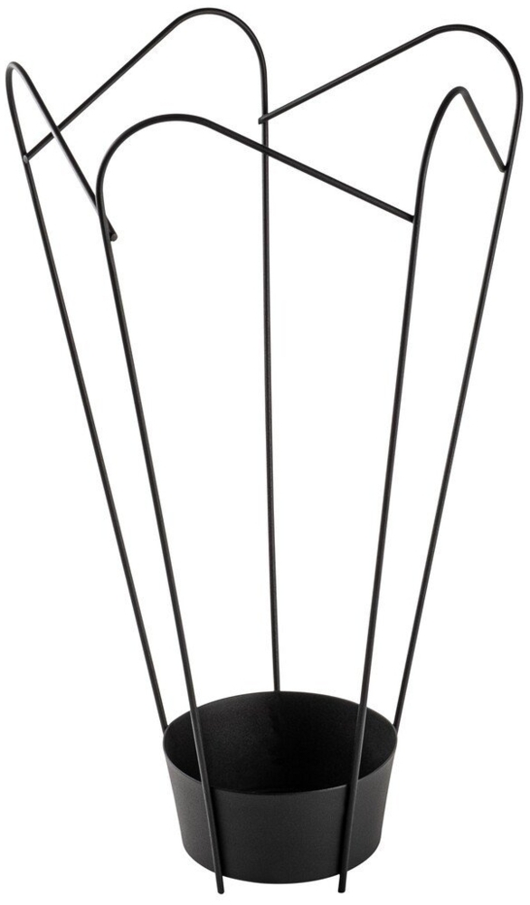 Calicosy Schirmständer in Tulpenform aus schwarzem durchbrochenem Metall H60 cm - Schwarz Bild 1
