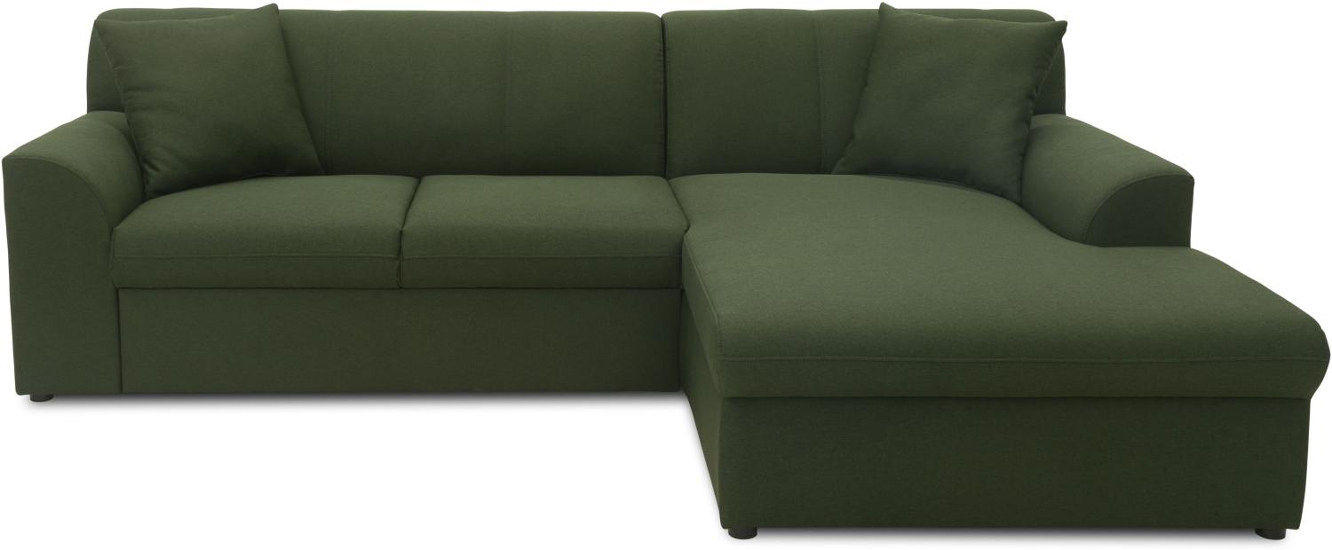 DOMO Collection Topper, Ecksofa mit Schlaffunktion, Webstoff grün 245 x 155 cm Bild 1