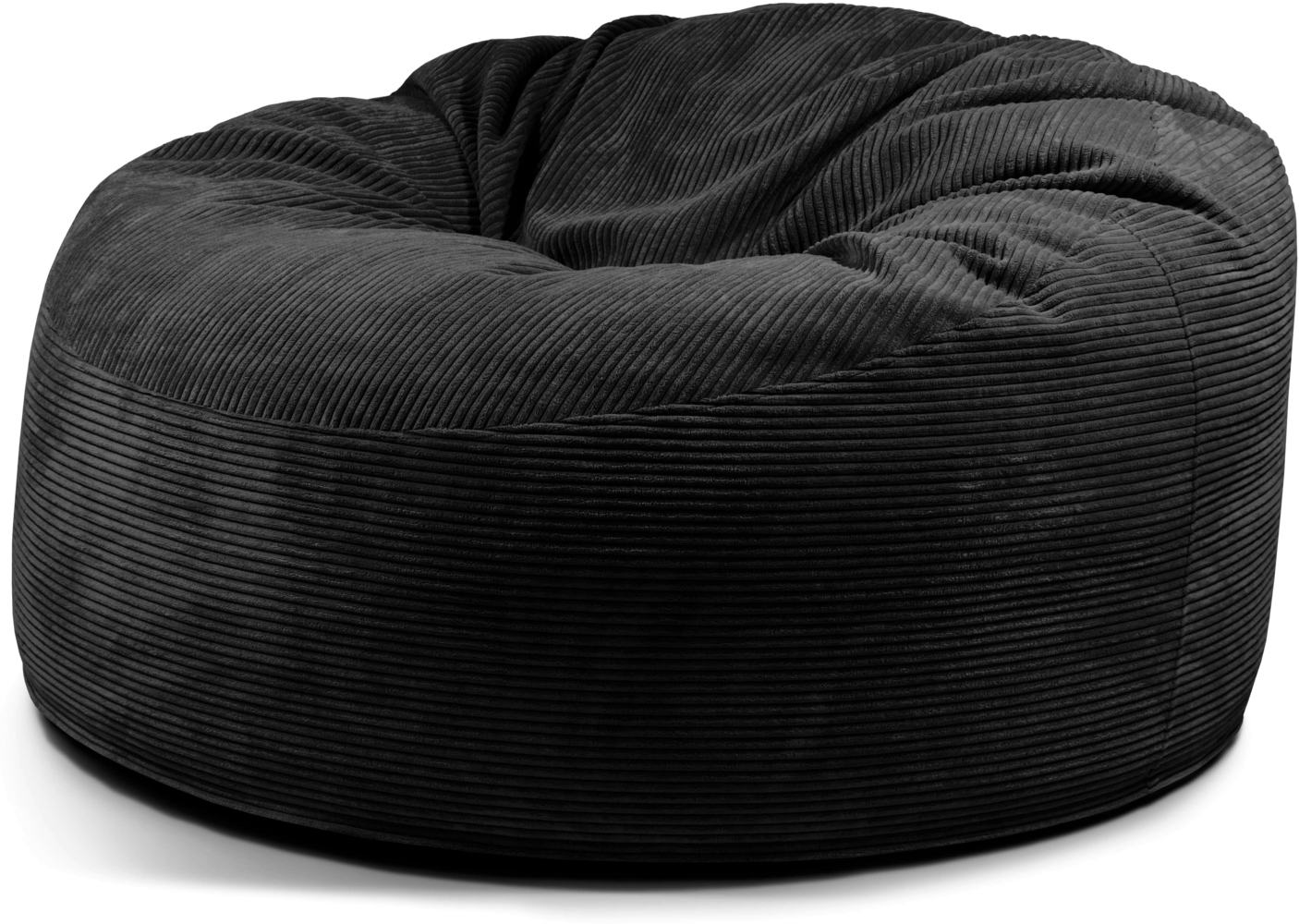 Schaumstoffsitzsack ‘OM 135‘, Bezugstoff - Waves, 100% Polyester, Black, 90x135x135 cm. Bild 1