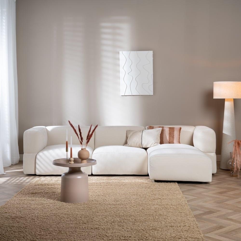 Bronx71 Ecksofa 3-Sitzer Karla Chenille off white rechts Bild 1