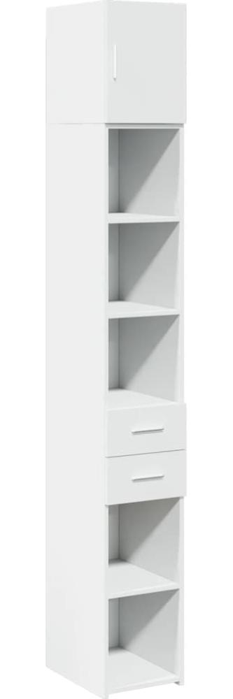 vidaXL Hochschrank Schmal Weiß 30x42,5x225 cm Holzwerkstoff 3281266 Bild 1