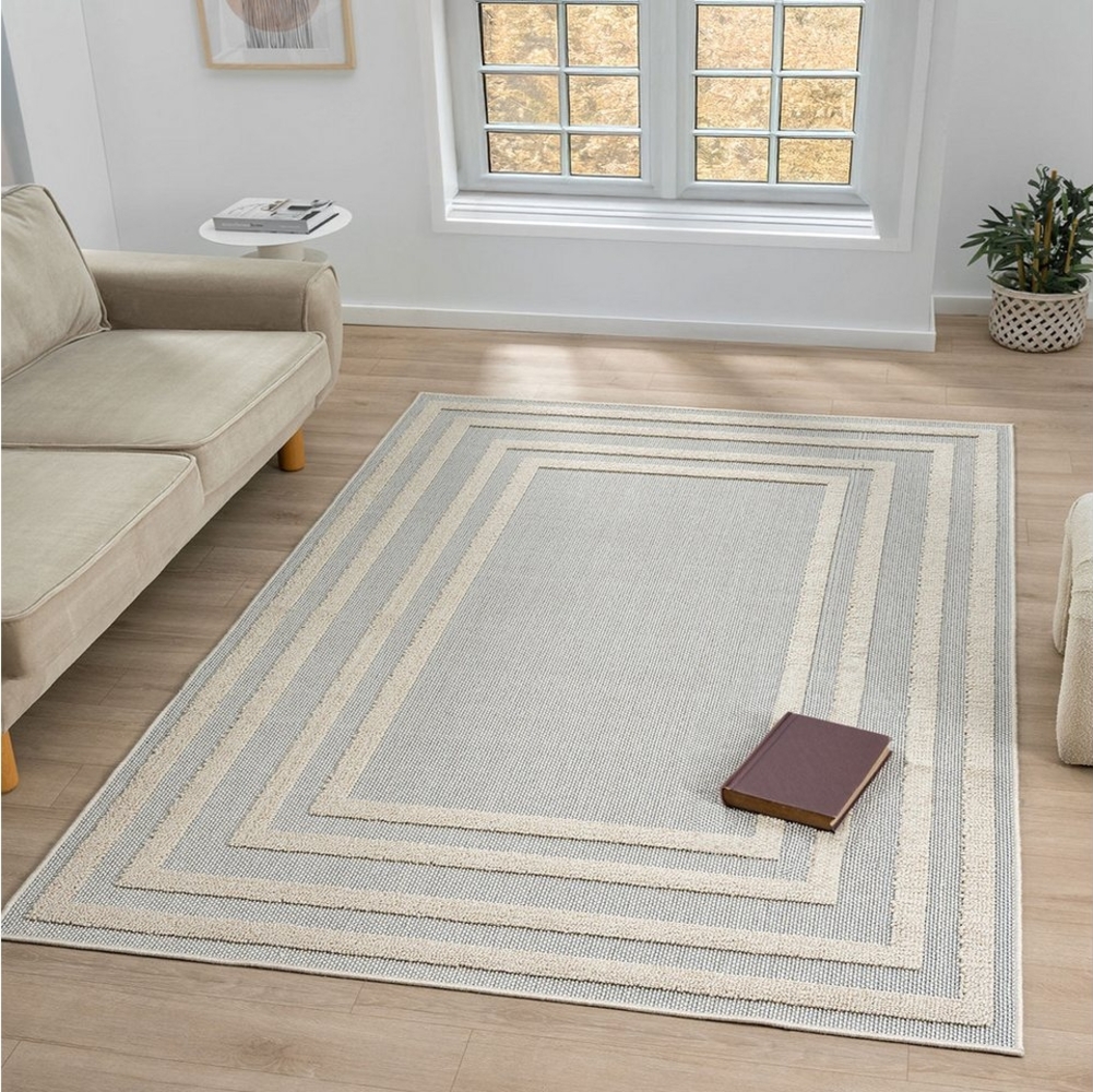 Vimoda Teppich galaxus Wohnzimmer Barbaren Design Hochtief Waschbar, in-/Outdoor, Rechteckig, Höhe: 10 mm, Rückenmaterial Baumwolle, Weich & robust modern Design Raute Bild 1
