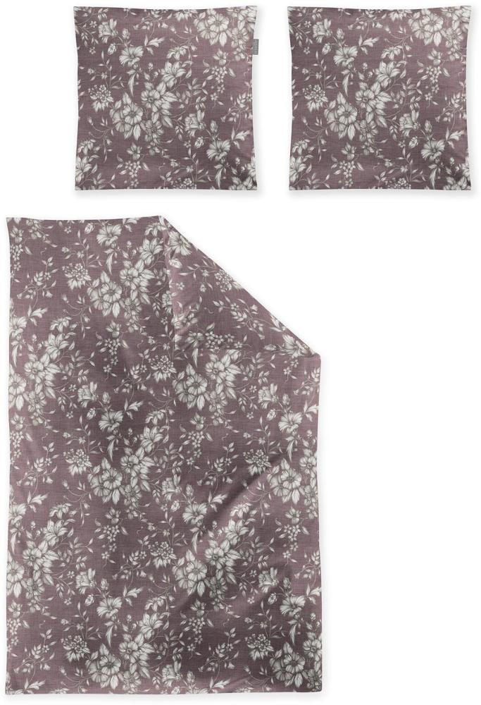 Irisette Flausch-Cotton Bettwäsche Zobel 8558|155x220 cm + 80x80 cm| mauve Bild 1