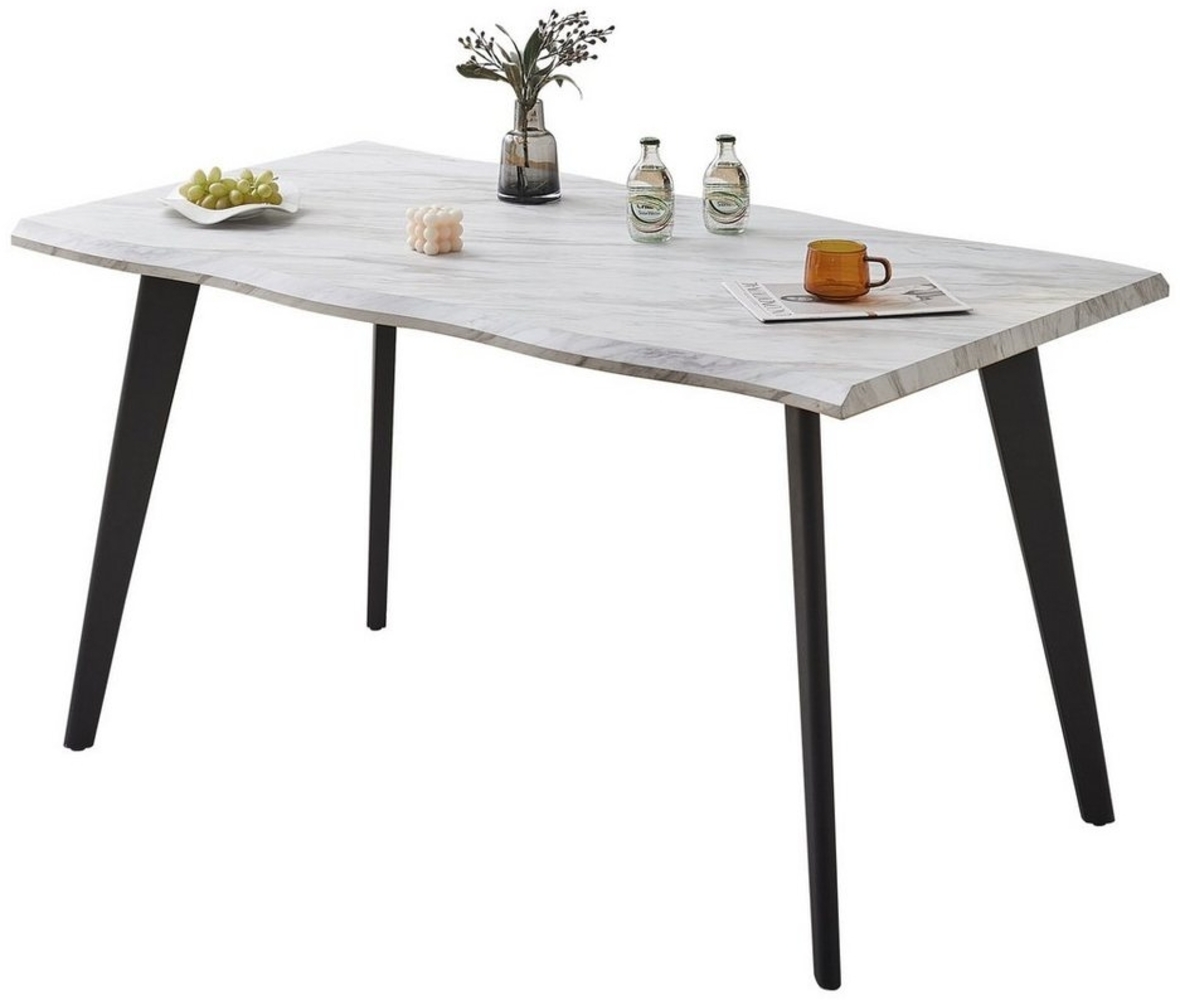Ofcasa Esstisch Esszimmertisch (1 Tisch), 140x77x75cm Stromlinienförmiger Esstisch im Holzstil Bild 1