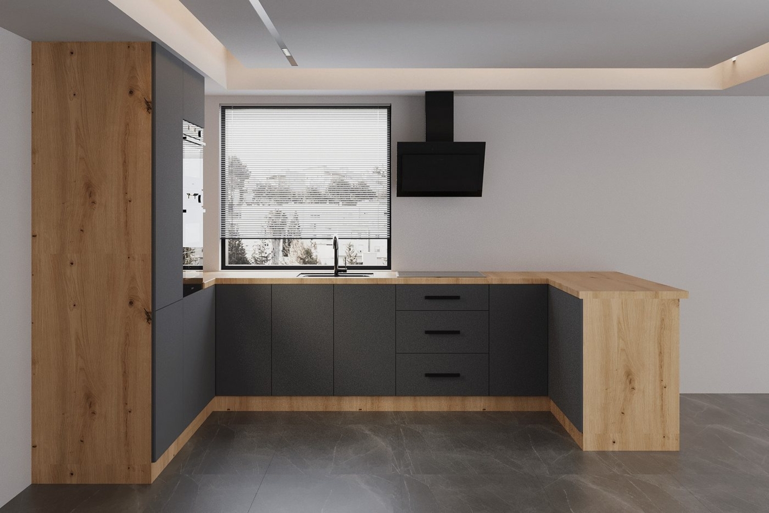 ROYAL24_MARKT Küchenzeile in U-Form K103-G680 - Langen - Praktisch und stilvoll zugleich, (Komplett Set), Hochwertig - Modern - Exklusiv. Bild 1