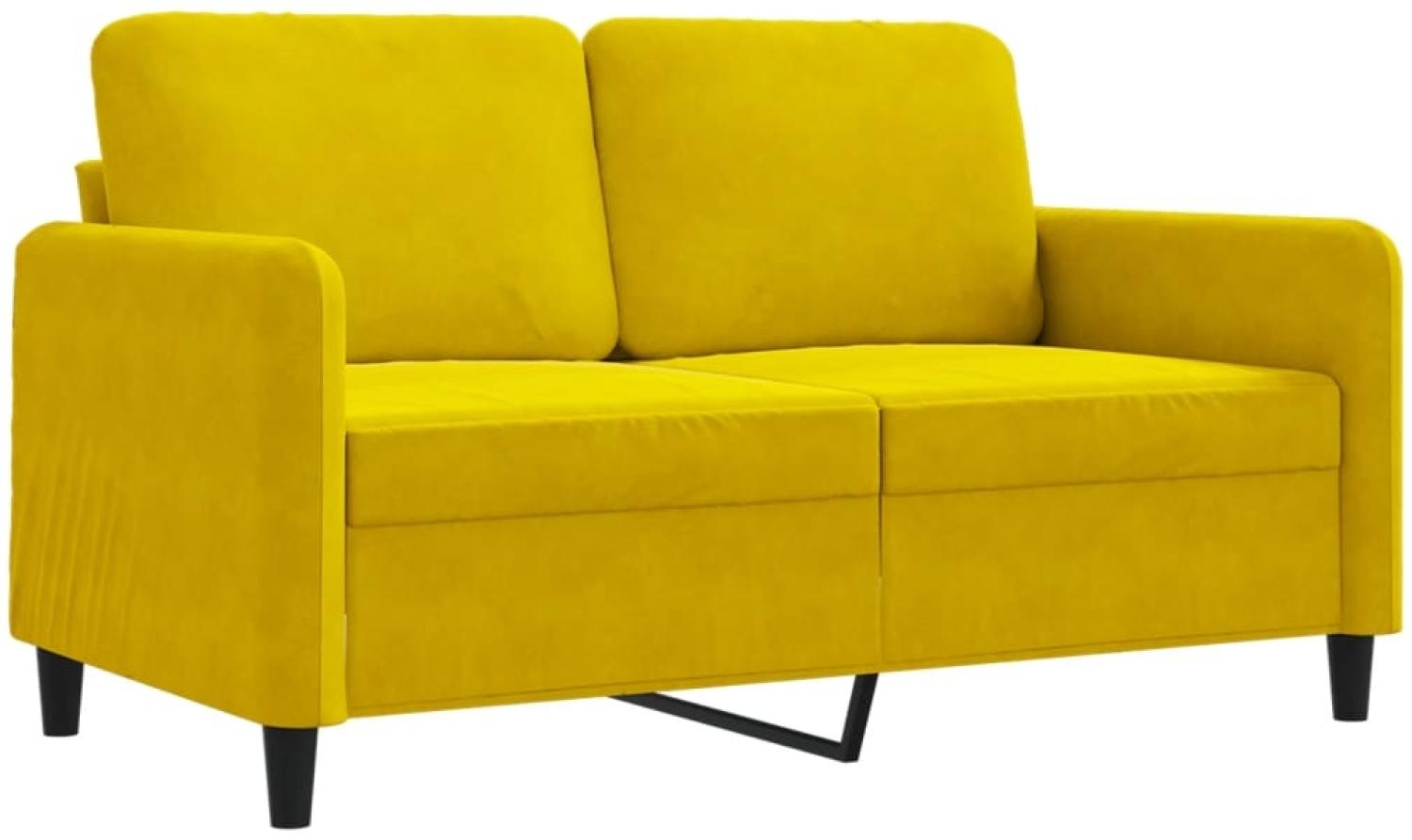 vidaXL 2-Sitzer-Sofa Gelb 120 cm Samt 359438 Bild 1