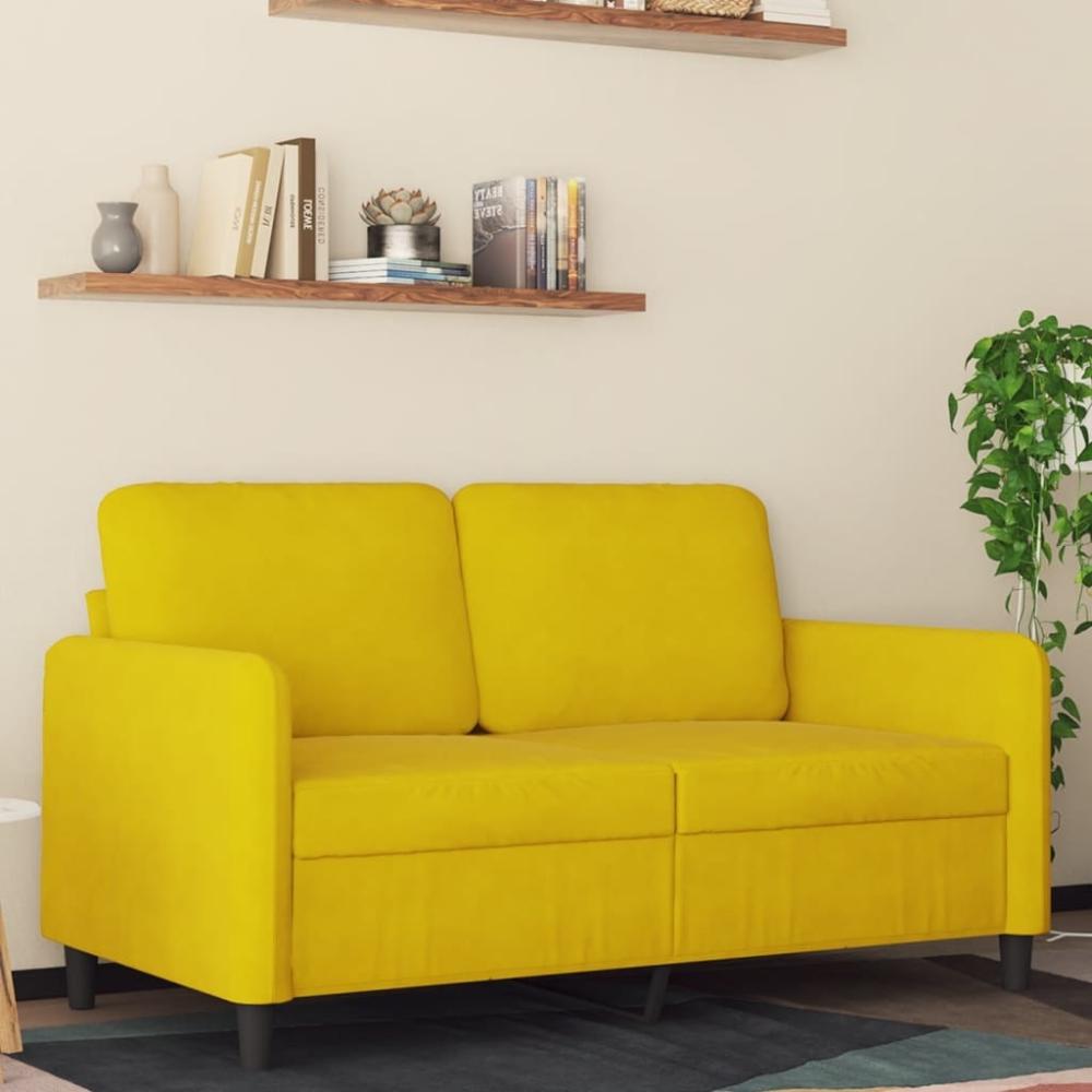 vidaXL 2-Sitzer-Sofa Gelb 120 cm Samt 359438 Bild 1