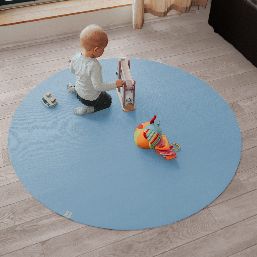 Runde Krabbelmatte SanoSoft "made in Germany" - Öko-Tex 100 Hellblau 180 cm Bild 1