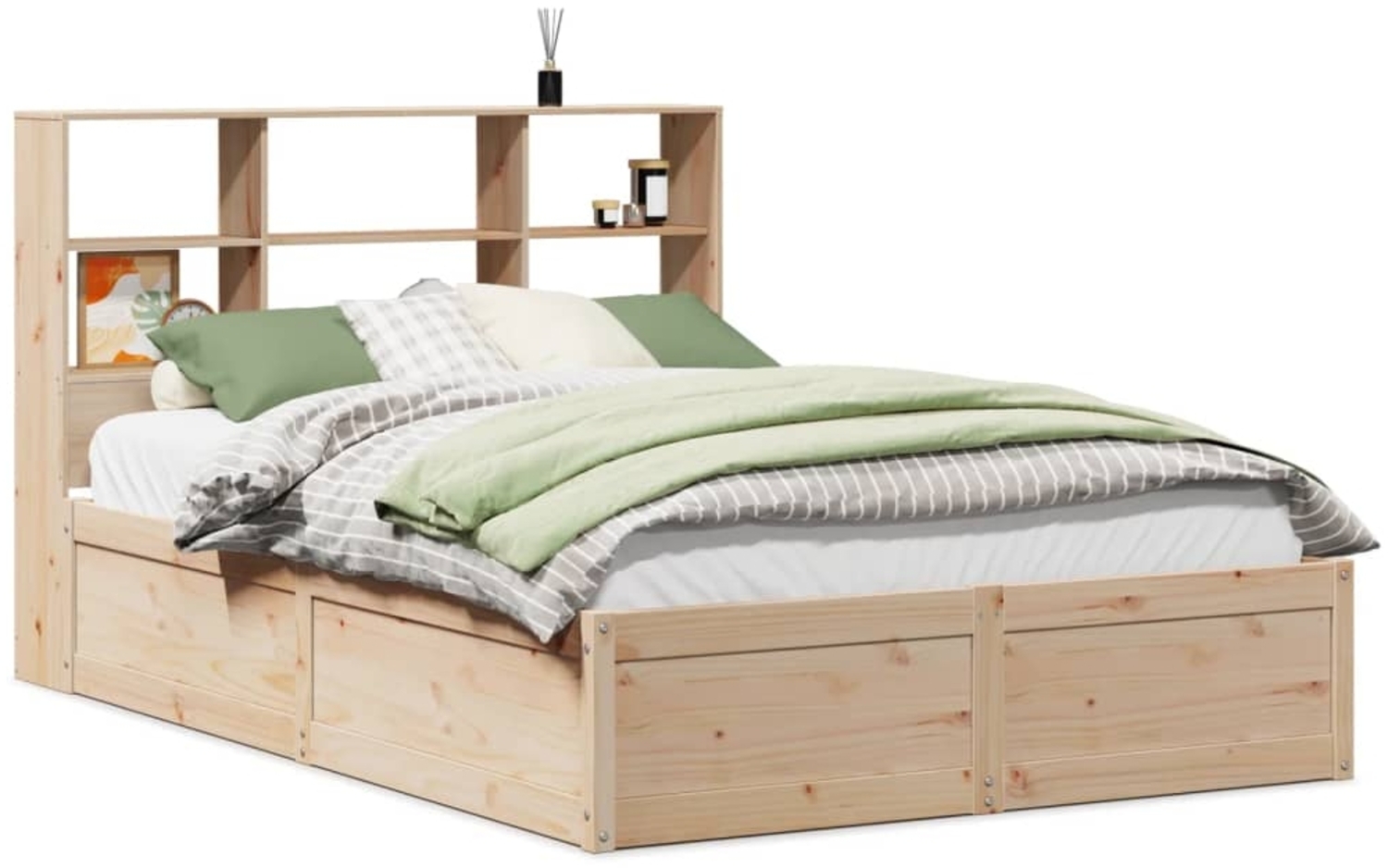 vidaXL Massivholzbett ohne Matratze 120x190 cm Kiefernholz 3323473 Bild 1