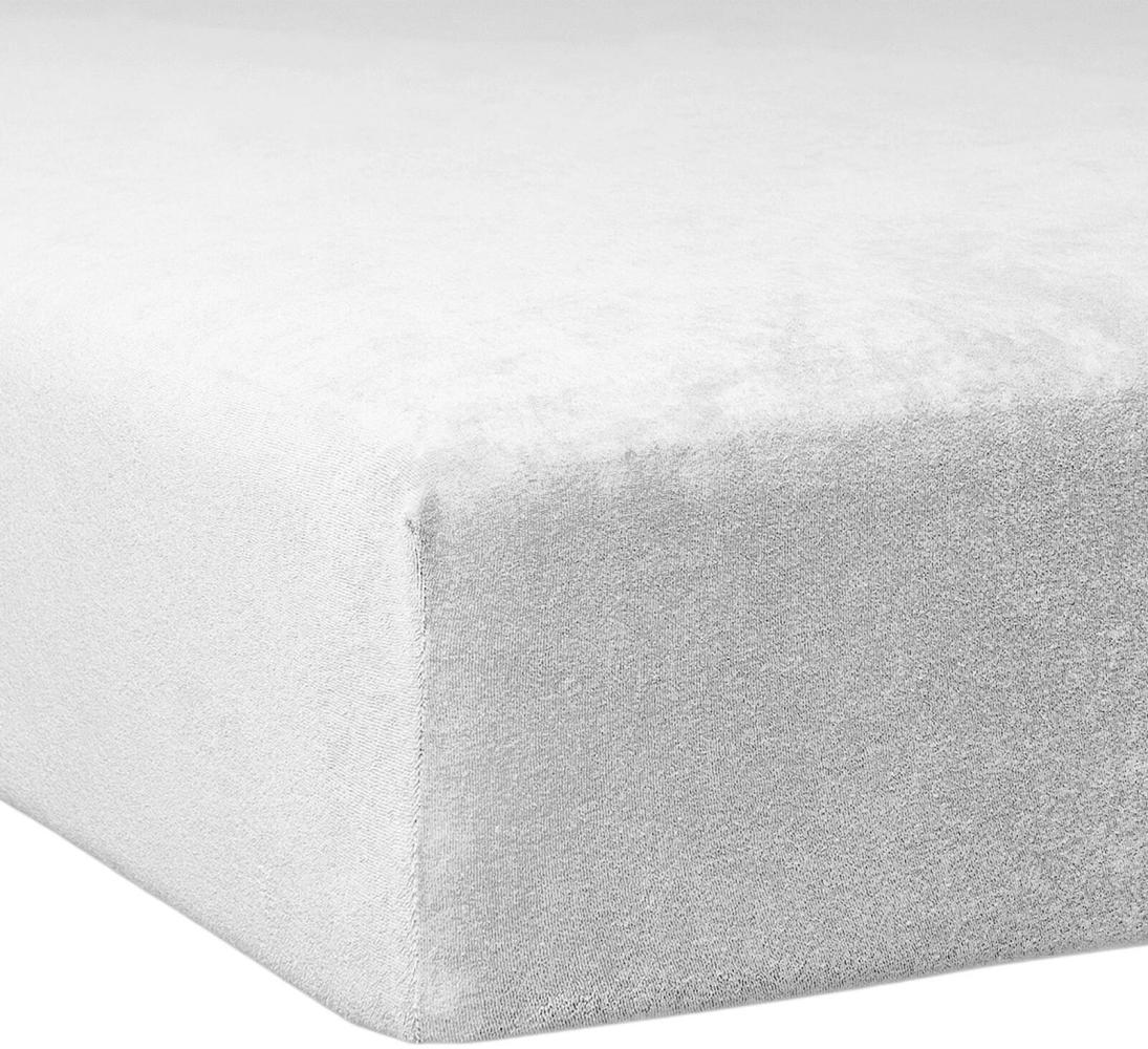 Traumschlaf Flausch Biber Boxspring Matratzen Spannbettlaken, Weiß, 90x190 cm Bild 1