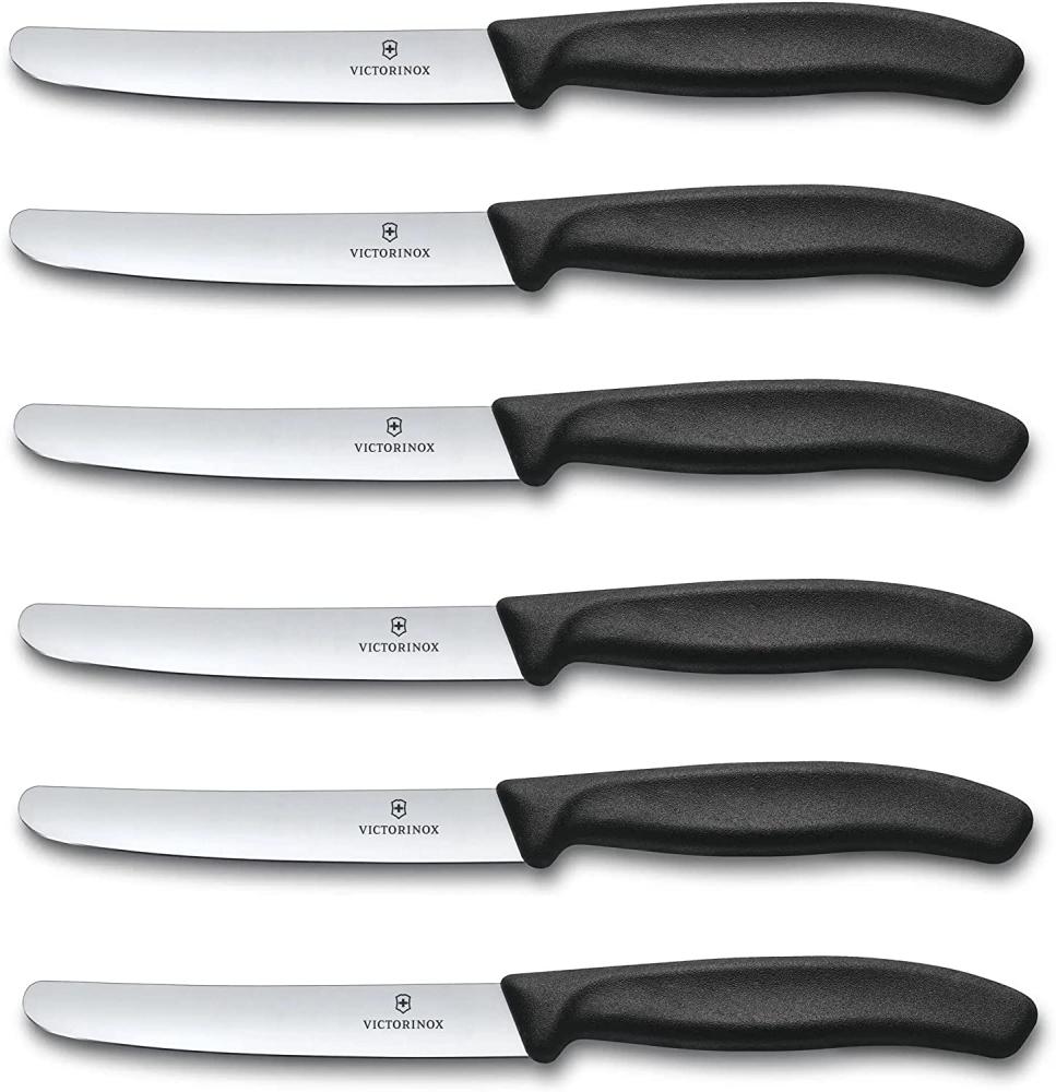 Victorinox | Tafelmesser Set Swiss Classic Schwarz | 6er Pack | glatte Klinge | präzise Verarbeitung | perfekt für jede Tafelrunde Bild 1