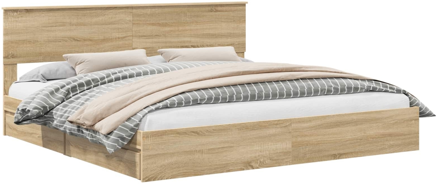 vidaXL Aufbewahrungsbett Sonoma-Eiche 200x200 cm Holzwerkstoff 3410765 Bild 1