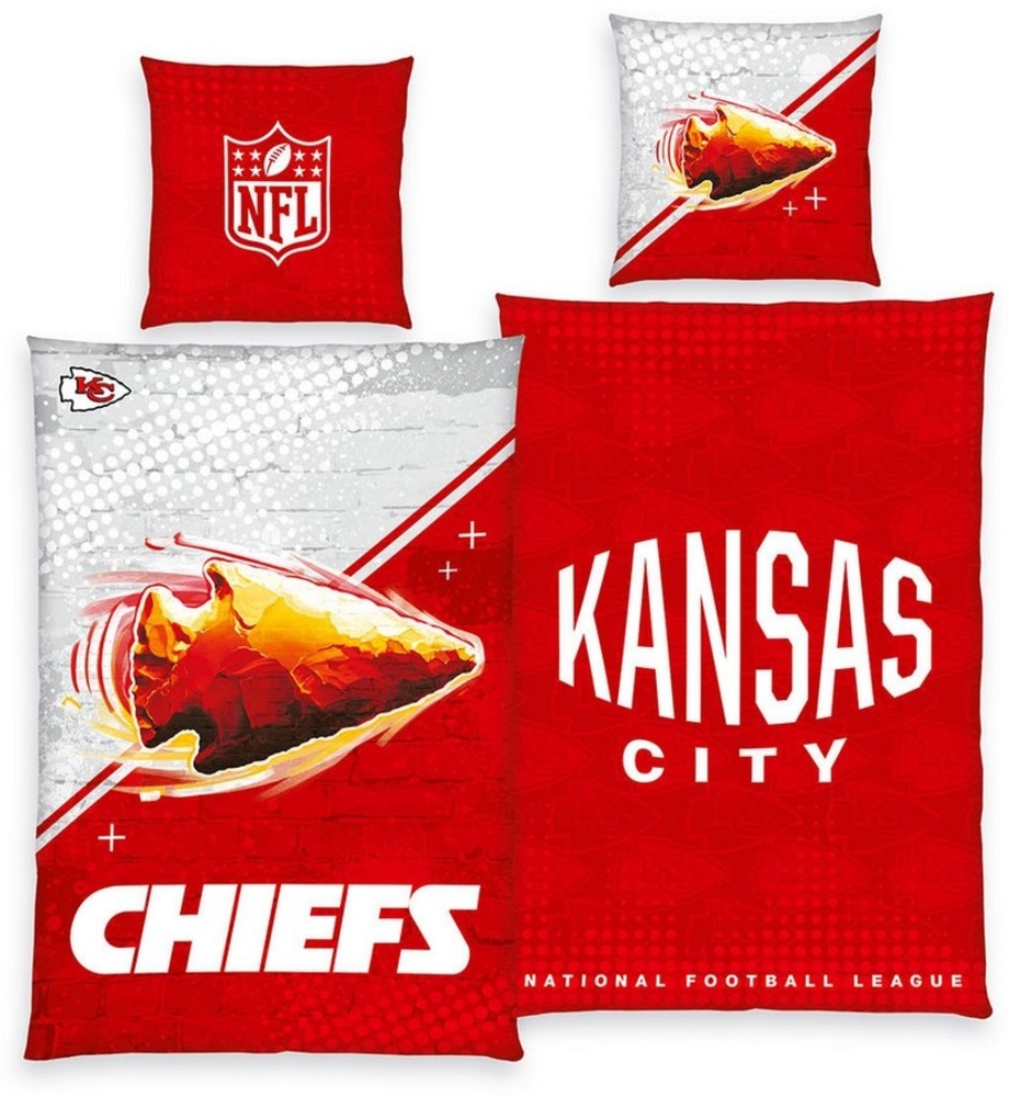 Brilliant Bettwäsche / NFL / Kansas City Chiefs / 135x200cm, 100% Baumwolle Bild 1