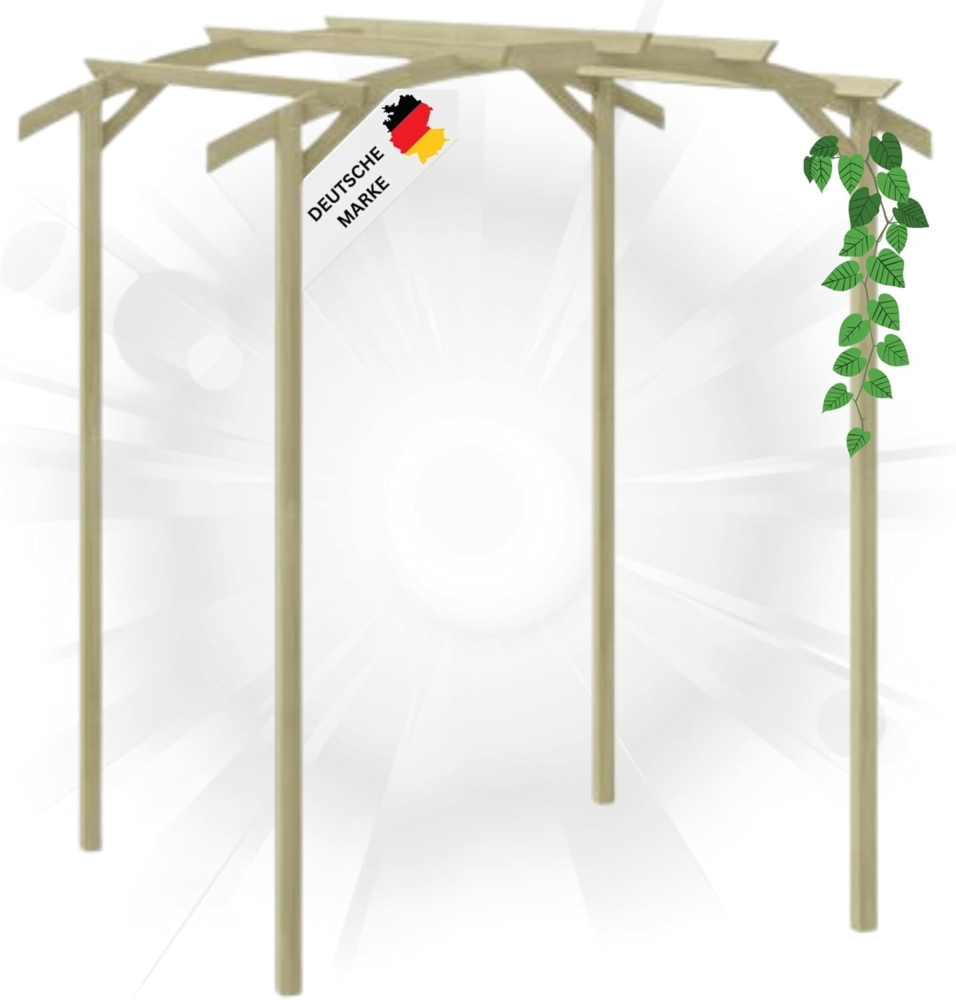 DELUKE® Pergola aus Holz FEOL 1,8x1,97x2,1m Kiefernholz Gartenbogen Rankhilfe Pergola Holz Bausatz freistehend Gartendeko Gartenpergola Rosenbogen Bild 1