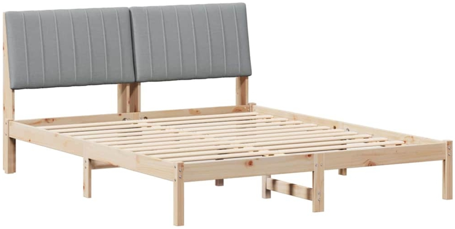 vidaXL Bettrahmen mit Kopfteil Braun 160 x 200 cm Massives Kiefernholz 3394408 Bild 1