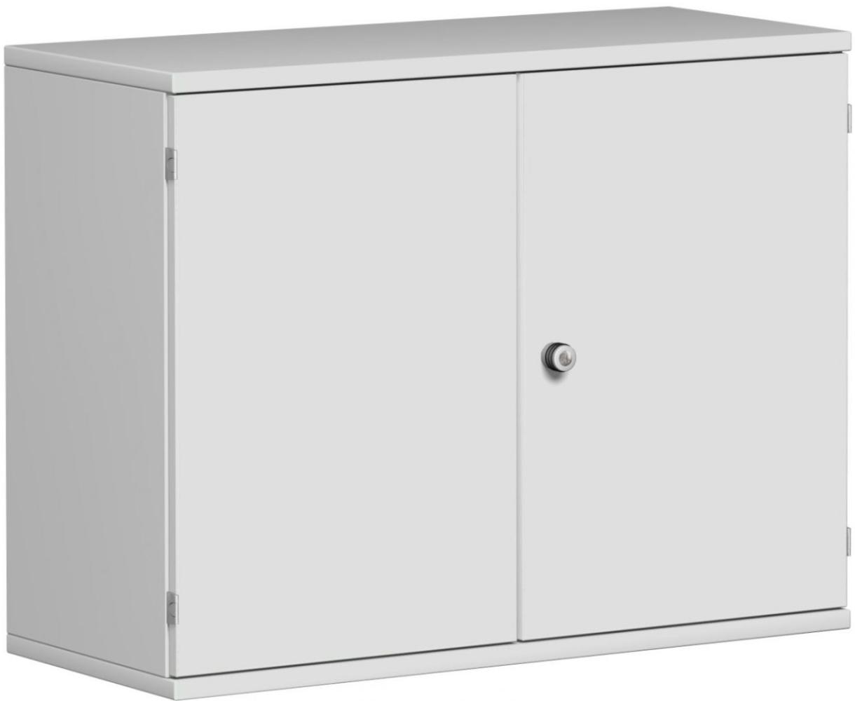 Flügeltürenschrank, 100x42x77cm, Lichtgrau Bild 1