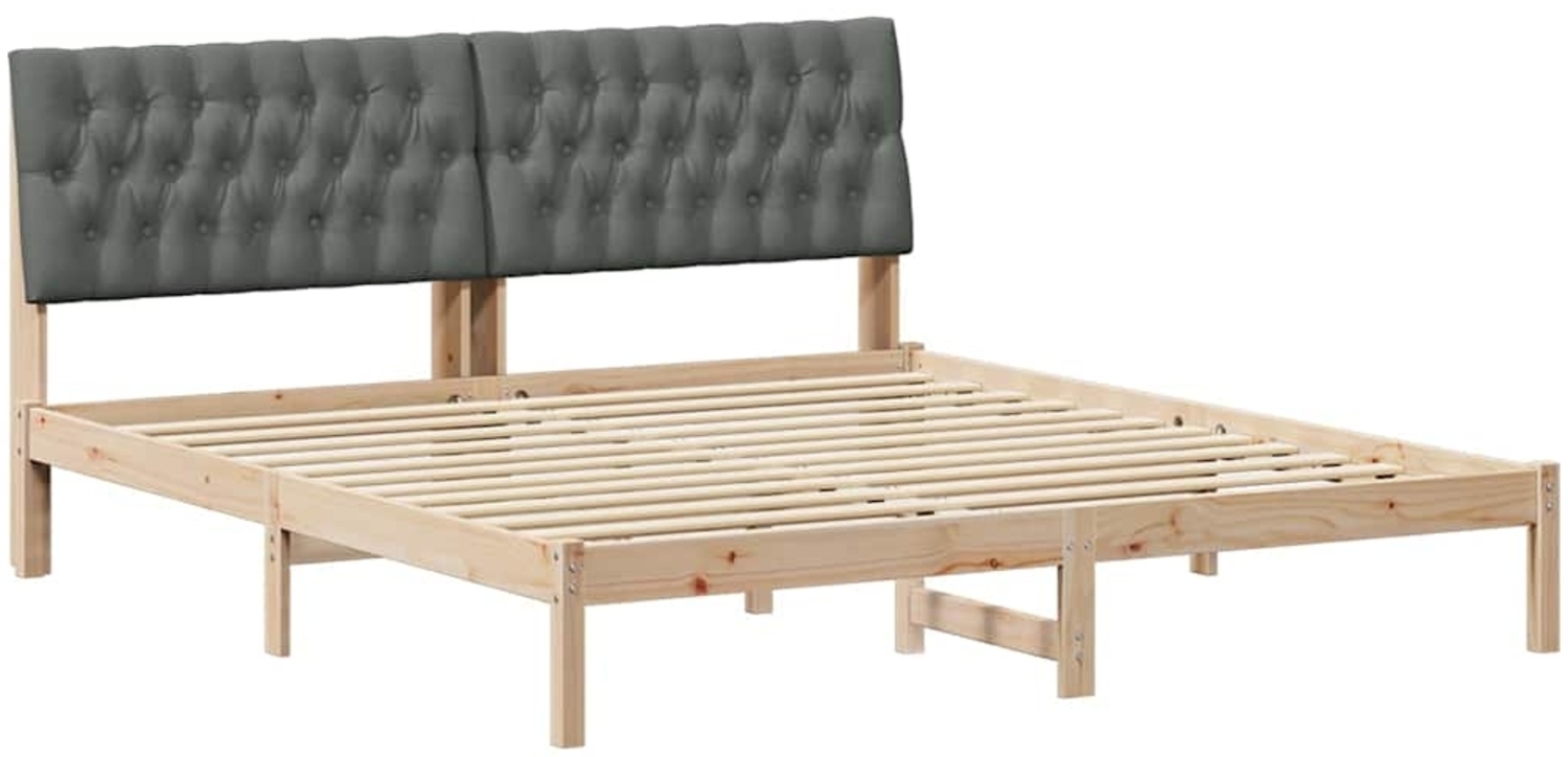 vidaXL Bettgestell mit gepolstertem Kopfteil Braun 180 x 200 cm 3394384 Bild 1