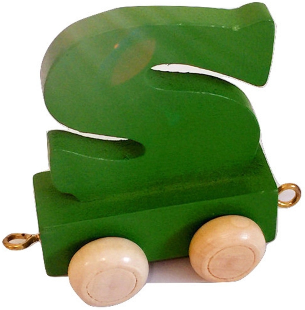 FunWorldToys® Buchstabenzug Bunt Holzeisenbahn Namenszug aus Holz (Buchstabe S) Bild 1