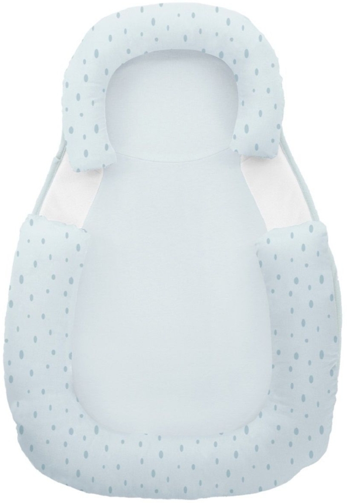 Kikkaboo Baby Lagerungskissen 60 x 40 cm Memory Foam, Baumwolle, rutschfest hellblau Bild 1