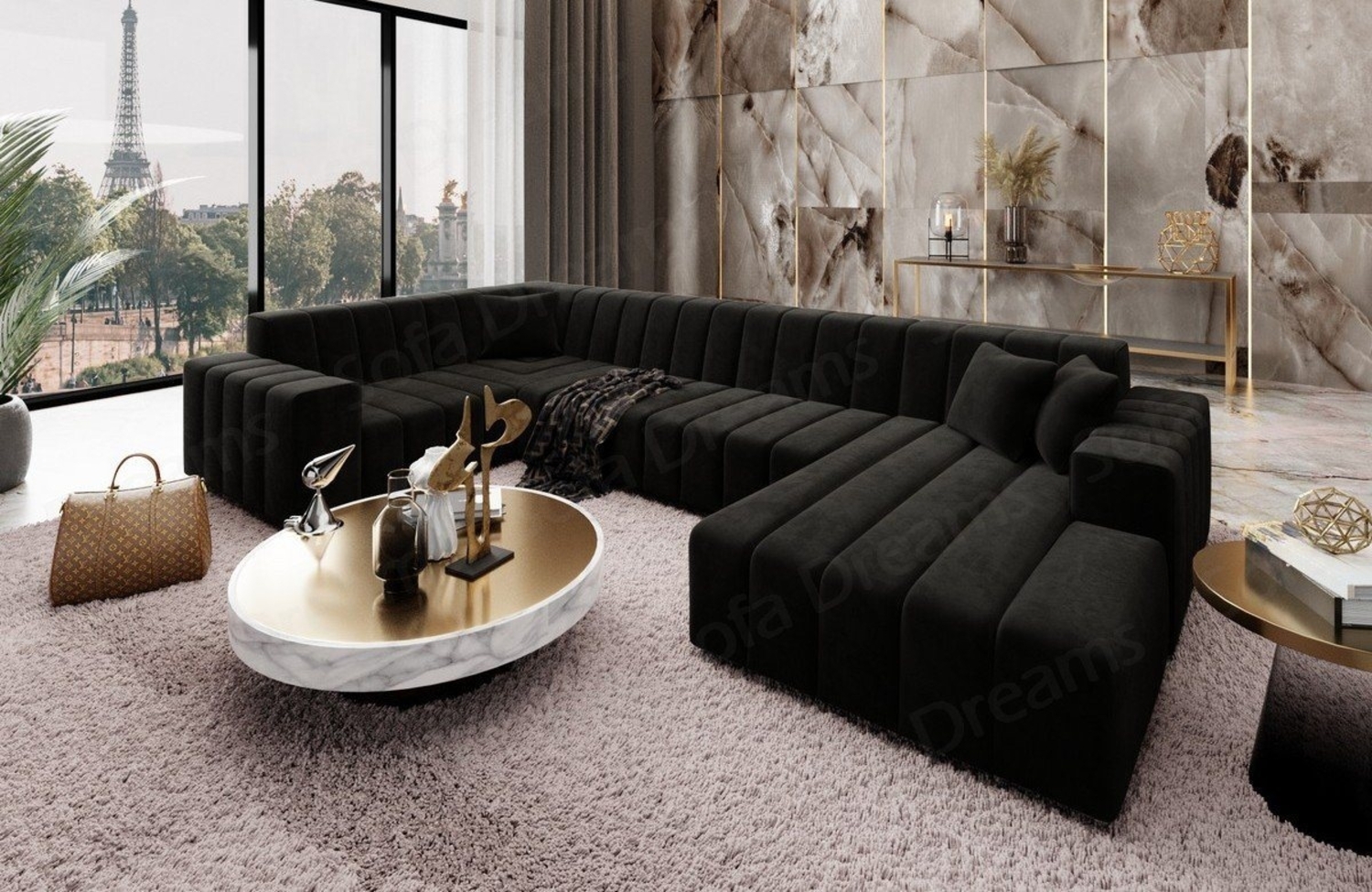 Sofa Dreams Wohnlandschaft Polster Sofa Wohnlandschaft Stoff Gran Canaria U Form Stoffsofa Modern, Loungesofa Bild 1