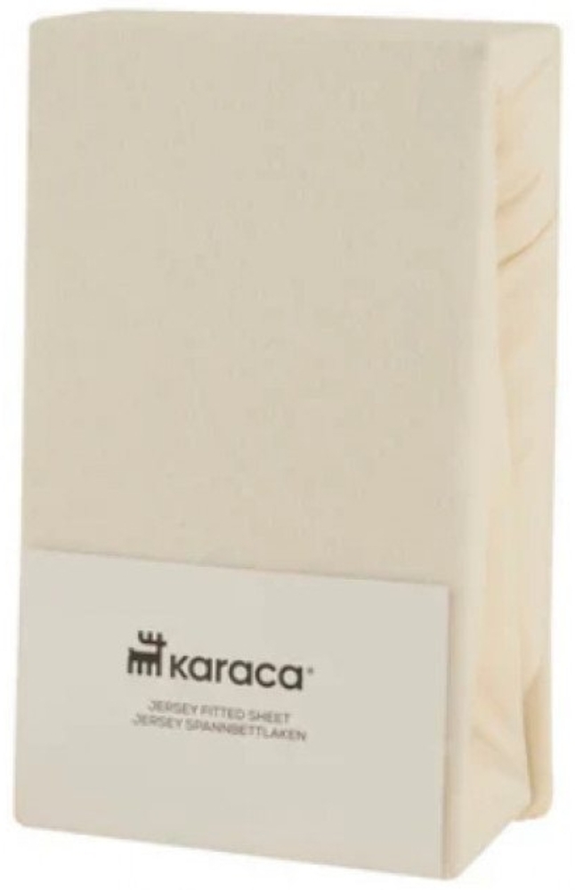 Karaca Bett-Set Karaca Home Jersey Spannbettlaken Bettlaken 140x200+30 cm, Creme Bild 1