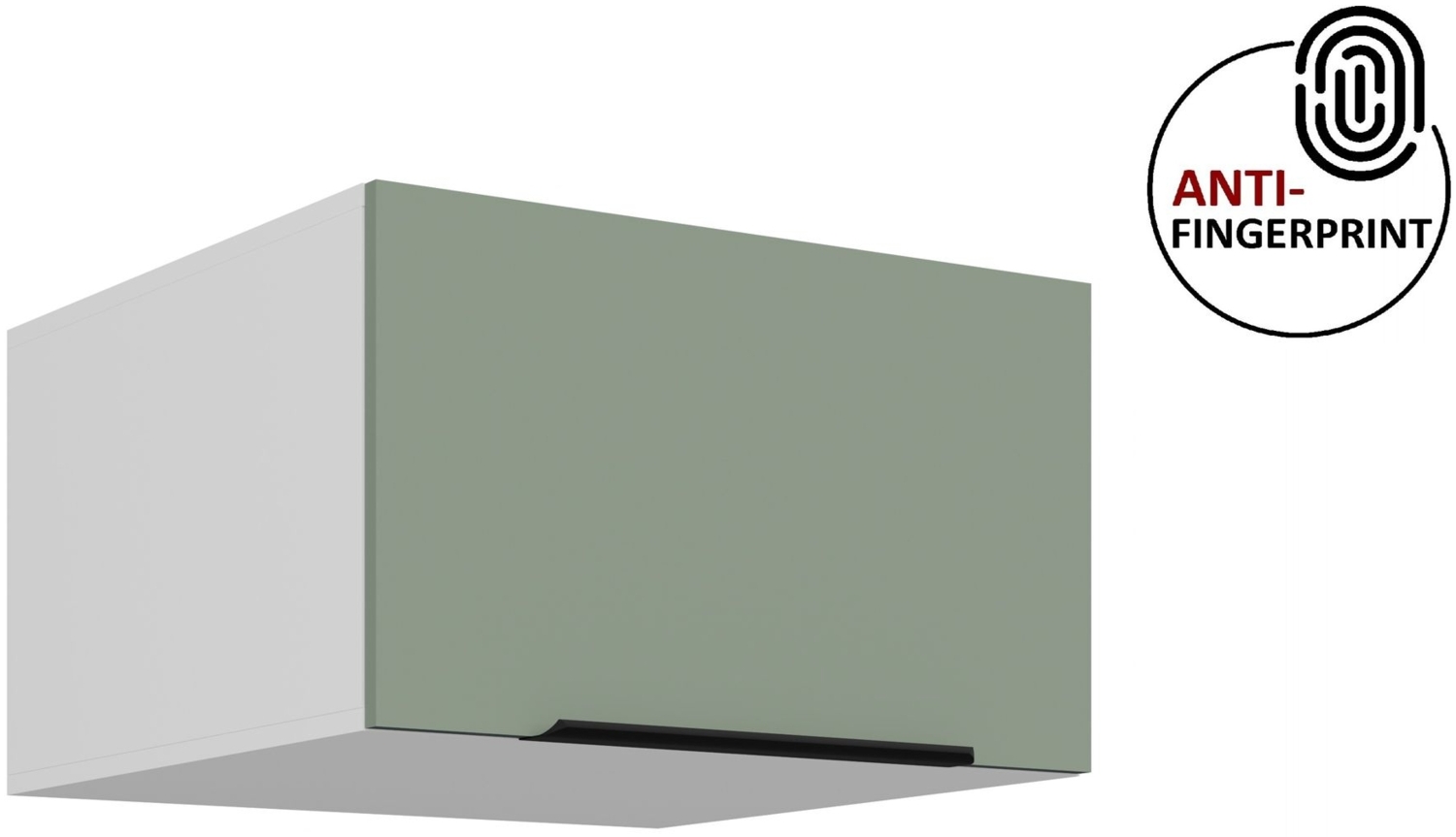 Küchen Aufsatzschrank 60 cm ARIA Aquamarin ultra matt + Weiss matt, hochwertige Fronten mit Anti Fingerprint Beschichtung Küchenzeile Küchenblock Bild 1