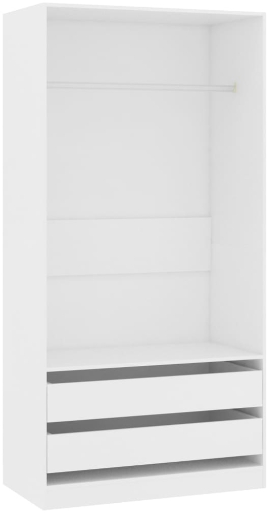 vidaXL Kleiderschrank Weiß 100×50×200 cm Spanplatte [800603] Bild 1