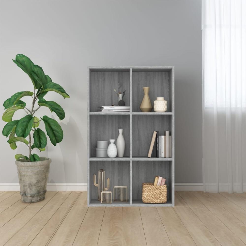 Bücherregal/Sideboard Grau Sonoma 66 x 30 x 98 cm Holzwerkstoff Bild 1