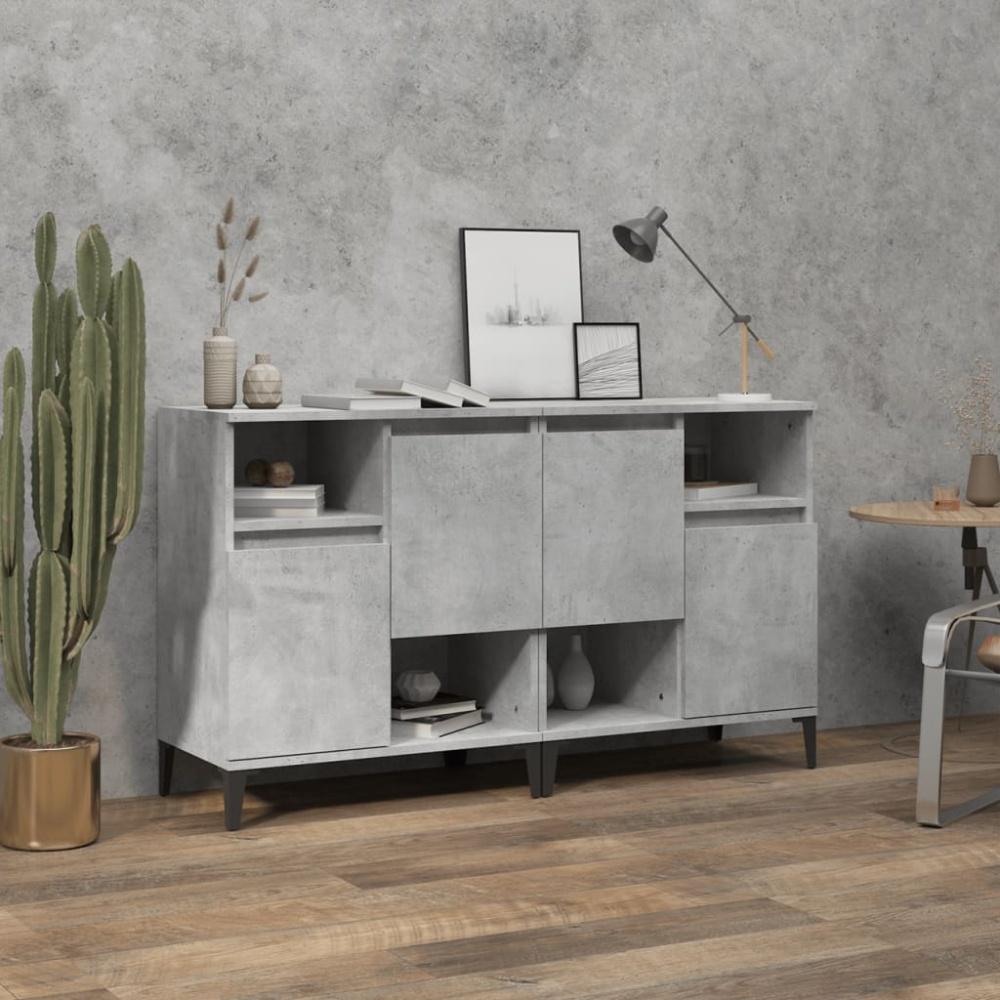 vidaXL Sideboards 2 Stk. Betongrau 60x35x70 cm Holzwerkstoff 3185731 Bild 1