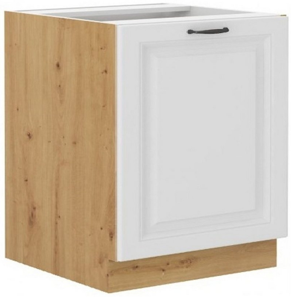 Unterschrank 60 cm Stilo Weiss + Eiche Artisan Küchenzeile Küchenblock Küche Bild 1