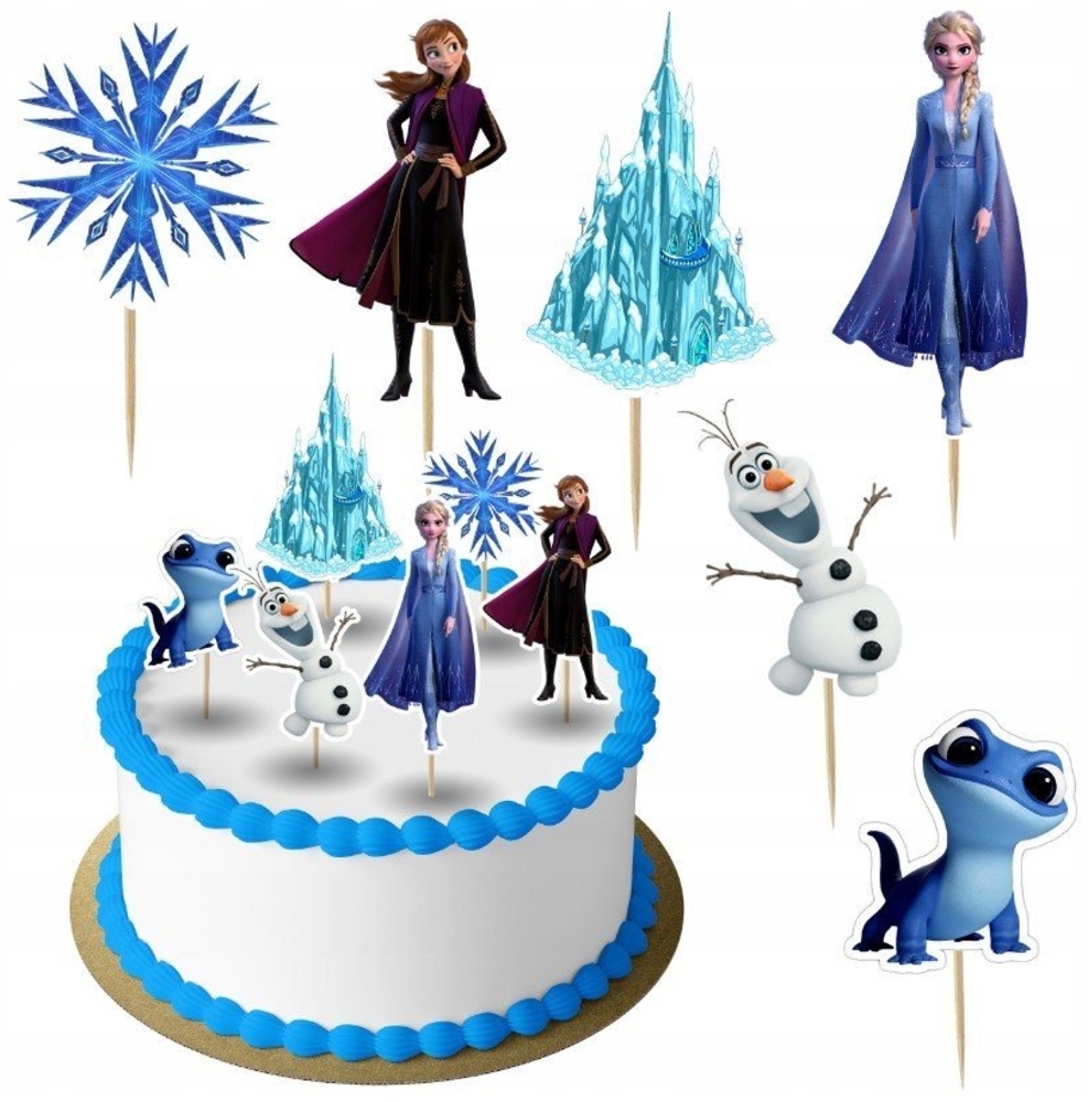 Festivalartikel Tortenstecker Elsa Frozen Anna Topper Set 6 Stk Geburstag Torten Deko Kuchen Junge Bild 1