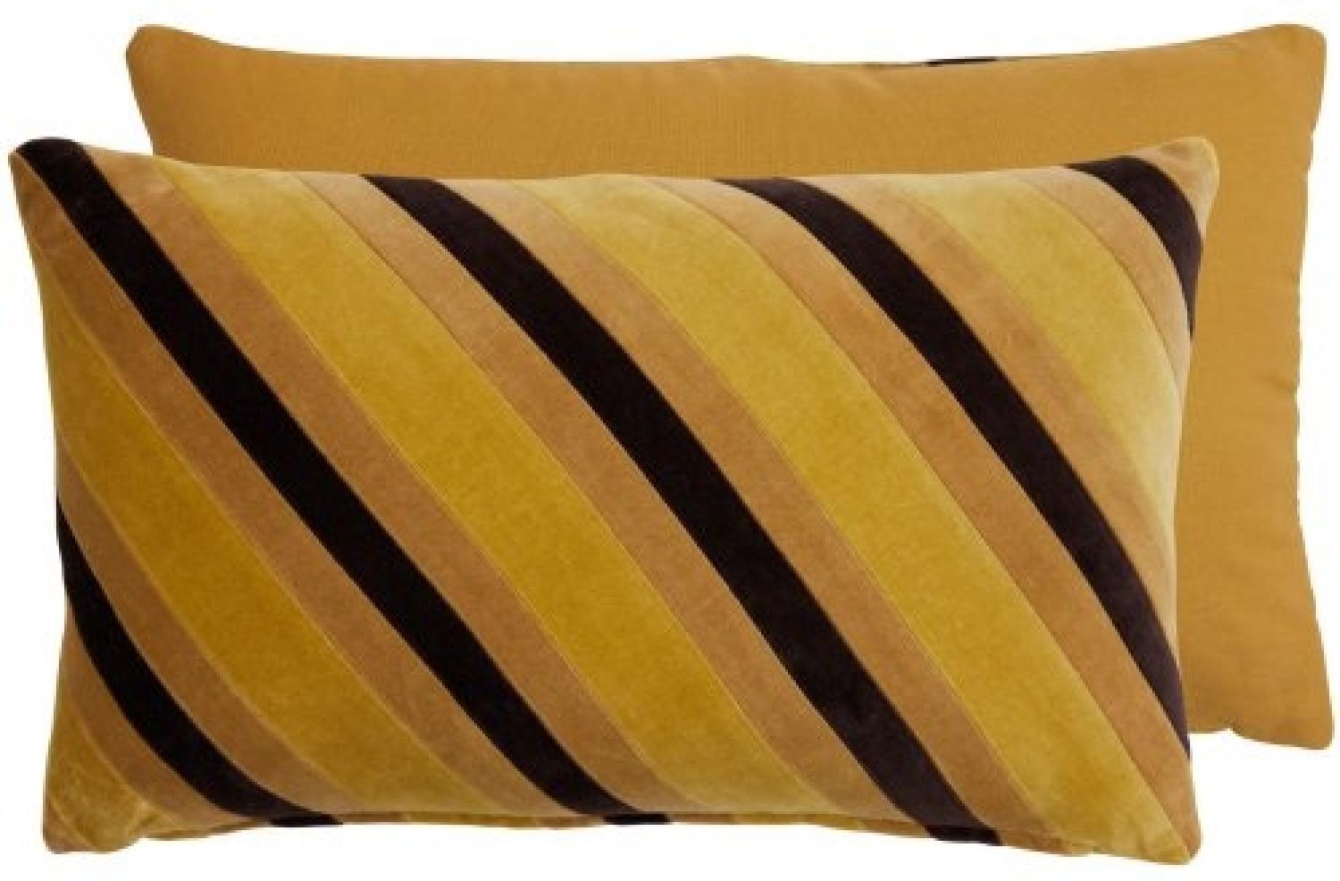 HKliving Kissen Striped Velvet Cushion Honey (50x30cm) TKU2177 Bild 1