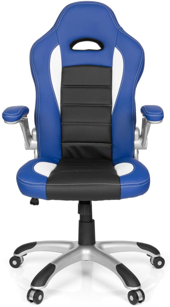 hjh OFFICE Gamingstuhl GAME SPORT Kunstleder Schwarz/Weiß/Blau Bild 1