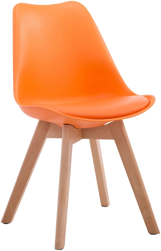 CLP Besucherstuhl Borneo V2 Kunstleder mit Kunststoffsitzschale,orange natura (eiche) Bild 1