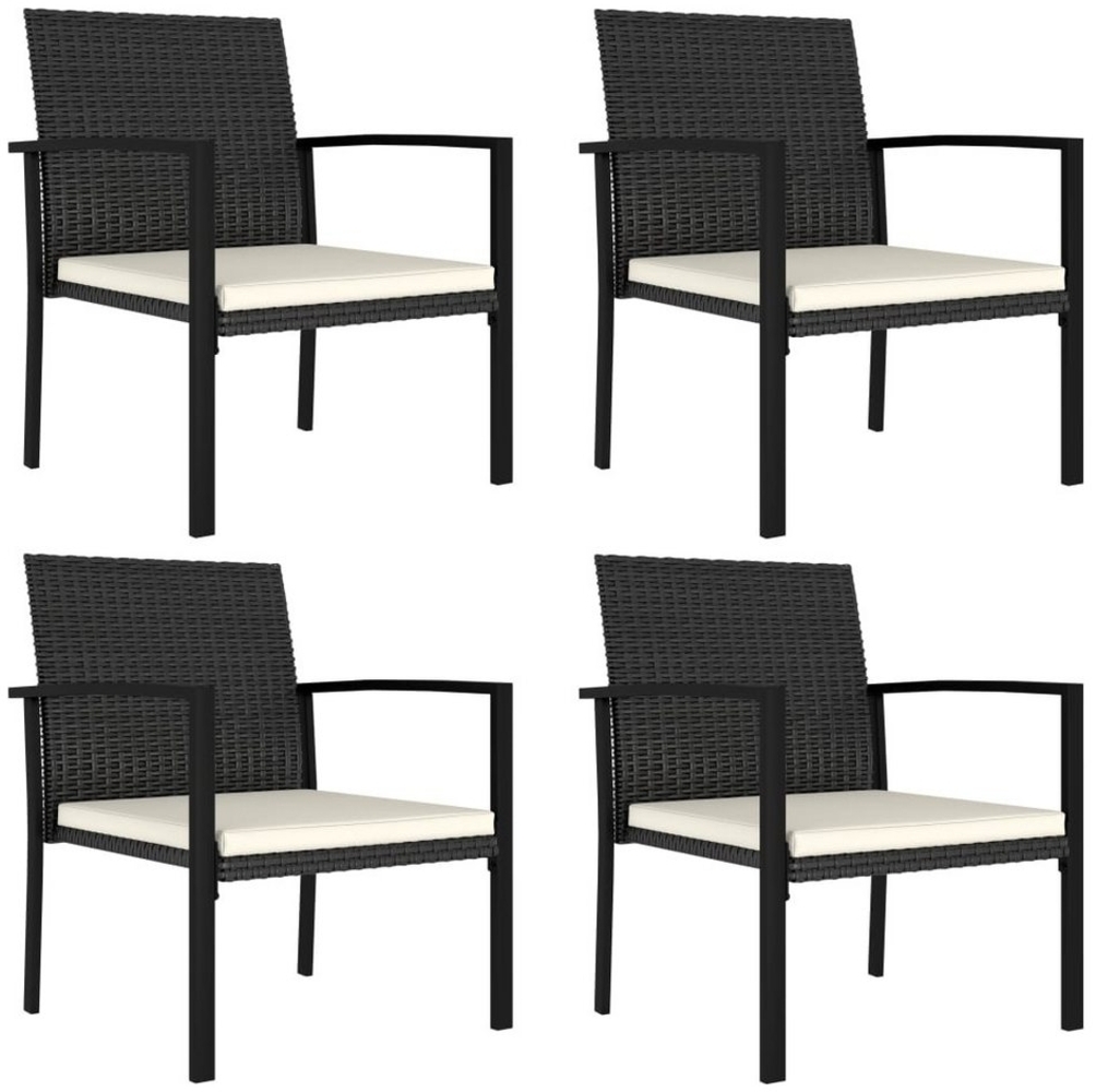 vidaXL Garten-Essstühle 4 Stk. Poly Rattan Schwarz 315111 Bild 1