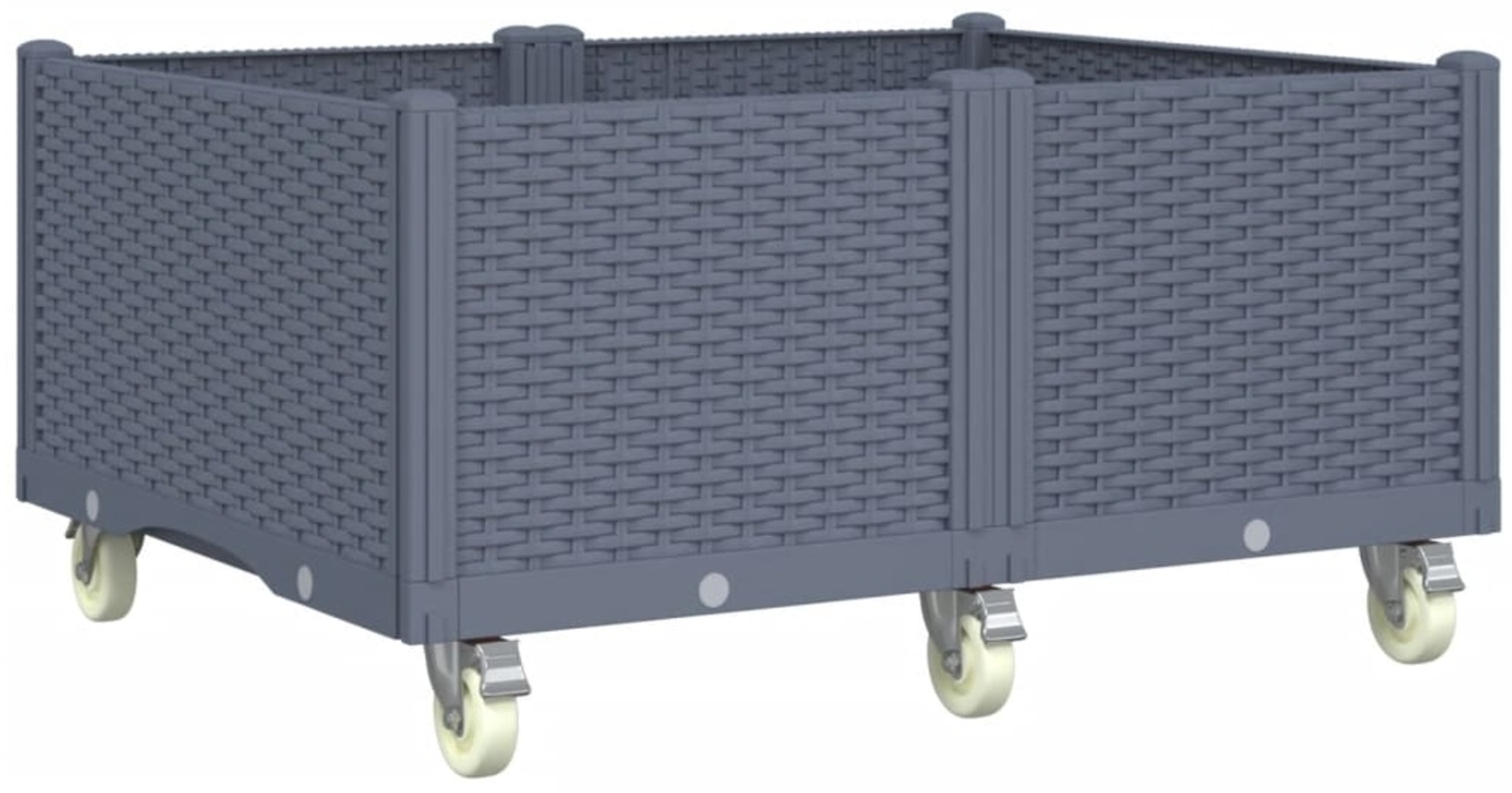 vidaXL Pflanzkasten mit Rollen Blaugrau 100x80x54 cm PP 367977 Bild 1