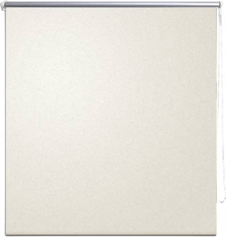 vidaXL Verdunklungsrollo Seitenzug Rollo Klemmrollo Klemmfix Kette, Gebrochen weiß, 160x175 cm Bild 1
