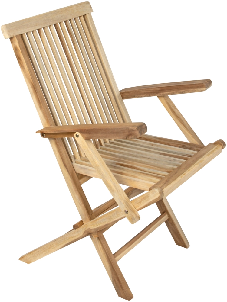 Teakholz Gartenstuhl Klappstuhl mit Armlehnen MALLORCA 34438744 Bild 1