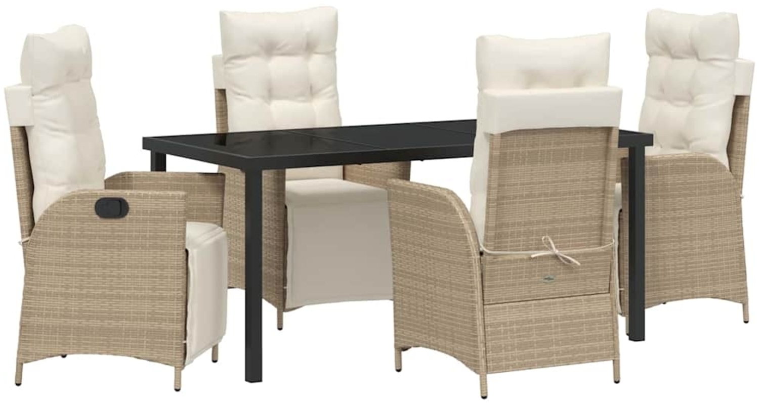 vidaXL Garten Essgruppe 5 pcs Beige Poly Rattan 3380557 Bild 1