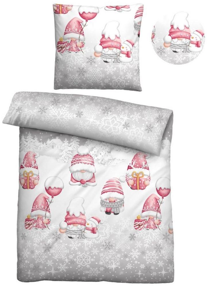 biberna Feinbiber Bettwäsche WICHTEL, sturmgrau, 1x 135x200 cm + 1x 80x80 cm Bild 1