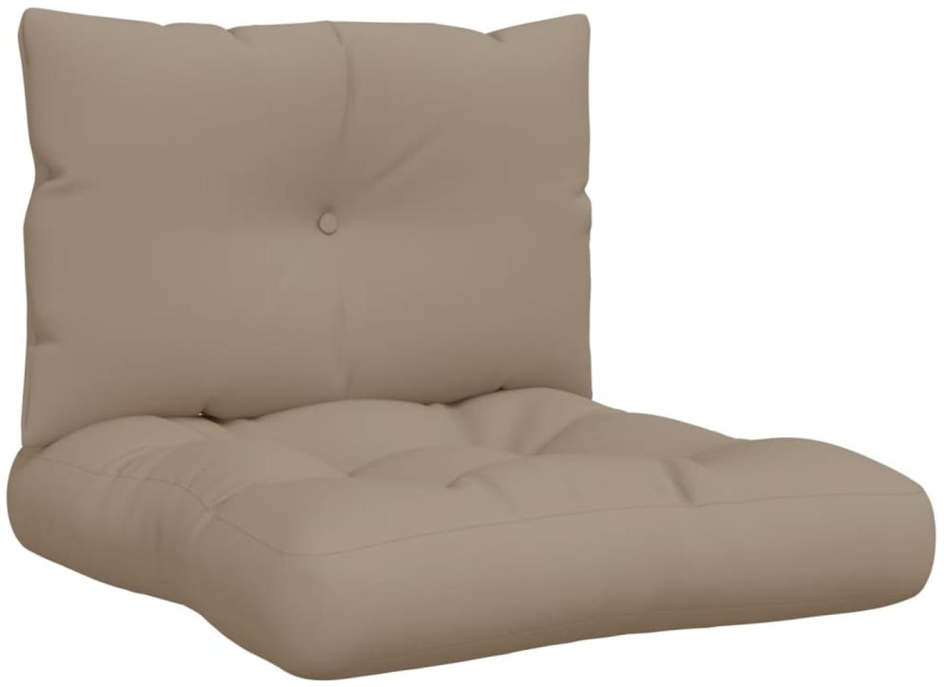vidaXL Palettenkissen 2-tlg. Taupe Stoff Bild 1