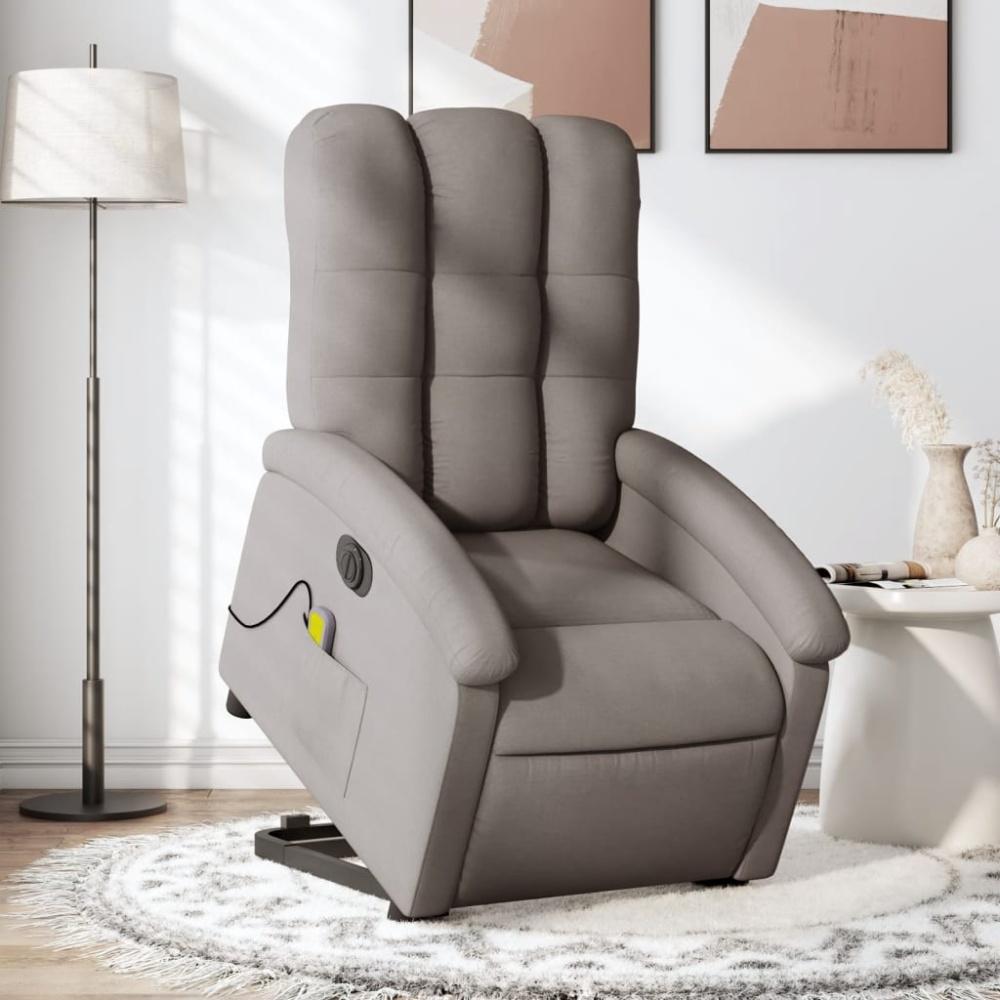 vidaXL Elektrischer Massagesessel mit Aufstehhilfe Taupe Stoff 3204136 Bild 1