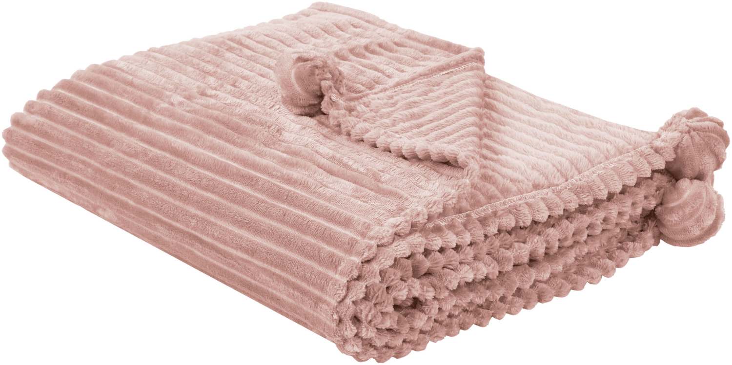 Kuscheldecke KAWERI Stoff 150 x 200 cm Rosa Kein Muster Bild 1