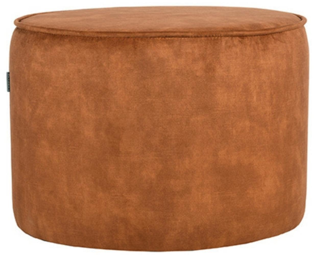 LABEL51 Pouf Tibo 55x55x40 cm Ocker Velours 443966 Bild 1