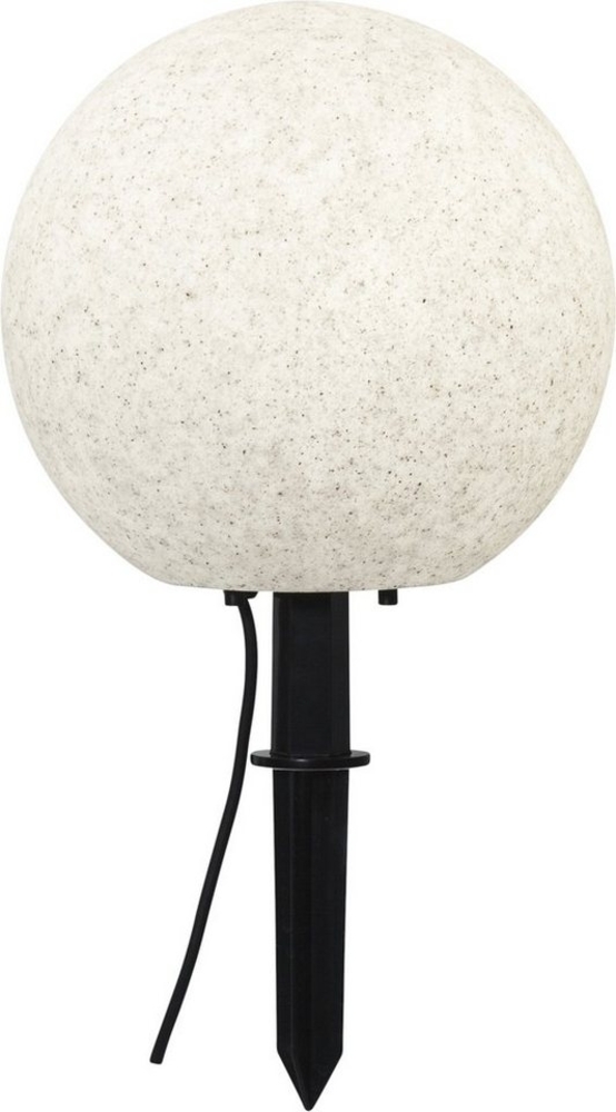 Große Outdoor-Kugelleuchte ,Stone' mit Erdspieß, E27, steingrau, Ø 30cm Bild 1